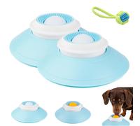 Dog Lick Sphere, Anti-Slip Slow Feeder Bowl with Suction Base, Liquid Lick Ball Bowl, Cleanses The Tongue Coating ＆ Slows Down Eating for Small Medium Large Dogs & Cats (2pcs-White)