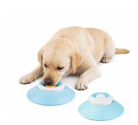 Dog Lick Sphere - Dog Liquid Lick Bowl, Slow Feeder Dogs Bowl, Interactive Treat Toy for Anxiety Relief (One Size,White+Yellow)