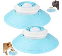 Dog Lick Sphere: Interactive Rolling Feeder with Non-Slip Base - Licksphere Ball for Slow Feeding, Canine Enrichment & Lasting Anxiety Relief(Yellow) (White*2)