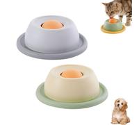 Dog Lick Sphere, Lick Sphere for Dogs and Cat, Dog Licking Bowl with Ball, Interactive Dog Lick Ball, Rolling Lick Feeder for Dog, Slow Feeder Dog Bowl, Anti-Slip Wide Base, Easy Clean for Pet (Set-I)