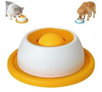 Dog Lick Sphere, Non-Slip Slow Feeder for Liquid Food & Treats, Interactive Treat Toy for Anxiety Relief, Durable Food-Grade Silicone, Anti-Slip Wide Base, Easy Clean for Dogs Cats (Yellow)
