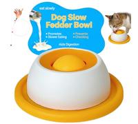 Dog Lick Sphere, Slow Feeder Pet Bowl, 2026 Upgrated BPA-Free Ball Shaped Liquid Food Slowly, Diet Food Container with Suction Base Silicone No Spill for Dogs Cats (Yellow for Cats)