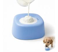Dog Licking Bowl with Ball, Slow Feeding Interactive Pet Bowl, Engaging Lick Mat for Dogs and Cats, Blue Lid with White Ball Design, Portable Pet Enrichment
