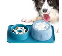Dog Licking Bowl with Rolling Ball, Non Slip Silicone Anti-Choking Tray 2 in 1 | Anti-Glutton Dog Bowl 500 ml - for Licking Liquid Treats Yogurt Enrichment