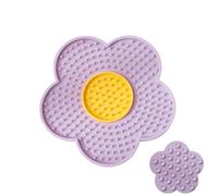 Dog Licking Mat Butter Lick Pad Flower Silicone Pad Licking Mat Dowl Mat | Lick Pad Silicone Licking Mat, Pet Toys, for Stress Relief During Pet Bathing, Dog Grooming, Bath Time, To Keep Them Busy