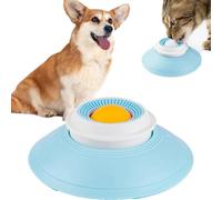 Dog Licky Sip Bowl, Non-Slip Licksphere for Dogs, Liquid Food Slow Feeder Lick Mats, Interactive Snuffle Pet Calming Toy for Small Medium Animal Puppies (Yellow)