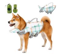 Dog Life Jacket, High-Buoyancy Life Vest with Removable Front Float, Rescue Handle, Adjustable Swim Vest for Boating, Swimming, Beach (S,White Swan Wings)
