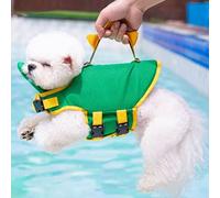 Dog Life Jacket High Buoyancy Quick Drying Tear Handle Reflective Pet Lifesaver Vest G Dinosaur S Bust: 43?56cm/17?22in, Neck: 31?41cm/12.2?16.14in, for 2.5?5kg ResistantThe