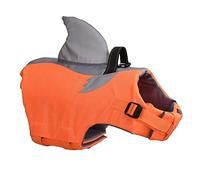 Dog Life Jacket Shark,Ripstop Dog Safety Vest Adjustable Preserver with High Buoyancy and Handle for Small,Medium,Large Dogs Swimming Pool Beach Boating Orange S
