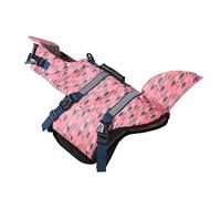 Dog Life Jacket, Small Fish Pattern Bright Colors Lightweight Pearl Cotton Heavy Duty D Ring Hook Puppy Float Vest Loop and Hook Design for Swimming Pool (L)