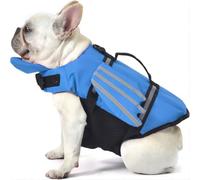 Dog Life Jacket with Chin Float Angel Wings Swim Vest Bundle (Blue,Large)