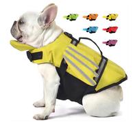 Dog Life Jacket with Chin Float, Wings Design Dog Life Vest with Reflective Stripes & Rescue Handle, High Buoyancy Adjustable Puppy Float Coat for S M L Dogs Swimming Boating Surfing Yellow M