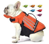Dog Life Jacket with Chin Float, Wings Design Dog Life Vest with Reflective Stripes & Rescue Handle, High Buoyancy Adjustable Puppy Float Coat for S M L Dogs Swimming Boating Surfing Orange XL