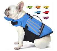 Dog Life Jacket with Chin Float, Wings Design Dog Life Vest with Reflective Stripes & Rescue Handle, High Buoyancy Adjustable Puppy Float Coat for S M L Dogs Swimming Boating Surfing Blue XL
