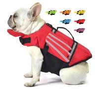 Dog Life Jacket with Chin Float, Wings Design Dog Life Vest with Reflective Stripes & Rescue Handle, High Buoyancy Adjustable Puppy Float Coat for S M L Dogs Swimming Boating Surfing Red M