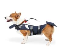 Dog Life Vest for Small & Medium Dogs | Adjustable Flotation Jacket with Rescue Handle | Breathable Pet Life Jacket for Swimming/Boating/Beach | Cute Sea Animal Design (Sea Animal Type M)