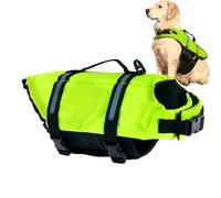 Dog Life Vests, Reflective Puppy Life Jacket with Buoyancy, Pet Supplies and Handles for Medium, Large, Small Breeds, Pool, Lake, Beach, Dock, Kayaking, Water Sports, Green Colored