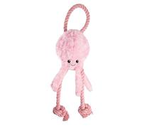 Dog Life Zero Waste Octopus Dog Toy - 43cm Plush Sea Creature Companion - Eco-Friendly Squeaky Chew Pal - Recycled Fabric Pet Playmate for Medium & Large Dogs - Colourful Lightweight_Pink