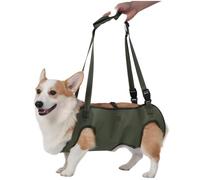 Dog Lift Harness Adjustable Pet Support Rehabilitation Sling Breathable Open Crotch Mobility Assistance Vest For Elderly Dogs Senior & Disabled Dogs(Army green,L)
