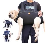 Dog Lift Harness Backpack Carrier for Large Dogs, Full Body Sling Carrier, Rehabilitation Carrier for Stairs/Cars, Old, Injuries, Arthritis, Back Legs Support (Black L)