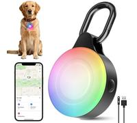 Dog Light with GPS Tracker, Anti-Lost Rechargeable Dog Lights for Night Walking, 6 Modes IP68 Waterproof LED Pet Tracking Lights, Work with Apple Find My (iOS only), No Monthly Fee