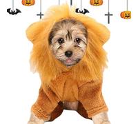 Dog Lion Costume - 120g Pet Dress Up Outfit, Furry Animal Hoodie, Winter Apparel With Faux Hair | Funny Design For Christmas Celebration, cozys Warm Coat Poodle Pug Shih Tzu, Adorable Clothing Holiday