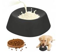 Dog Liquid Lick Bowl, Anti-Slip Slow Feeder Dog Bowls for Liquid, Bone Broth Yogurt Pup Lick Toy for Large Medium Small Breeds, Dietary Supplement for Dogs and Cats black