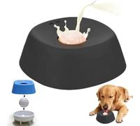 Dog Liquid Lick Bowl, Lick Sphere Slow Feeder Dog Bowls for Liquid with Rolling Ball, Interactive Lick Bowl Anti-Slip Slow Feeder, Lick Toy for Dogs Large Medium Small - Keep Calm & Play On (Black)