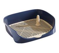 Dog Litter Box, 15.8x11.8x4.3 Inch Plastic Pee Pad Holder with Column, Easy to Clean Removable Indoor Dog Potty with High Fences for Dogs Under 15 Kg Indoor Potty Tray Puppy Pad Holder