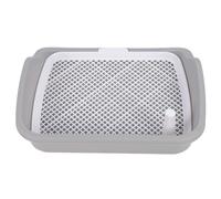 Dog Litter Box, Dog Potty Tray Mesh Training Toilet Portable Puppy Pad Holder with Protection Wall Every Side Pee Pad Holder for Small Medium Large, 21.26x17.72x5.12in (Gray)