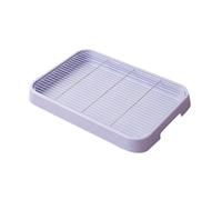 Dog Litter Box Plastic, 2 Layered System Puppy Tray, with Invisible Handle and Grate, Indoor Potty Pot for Balcony Apartment(Purple)