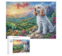 Dog Looking Up in Blooming Hills 500 Piece Jigsaw Puzzle for Teens 14+ Indoor Educational Game Reasoning Practice Gift for Study 500 PCS