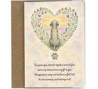 Dog Loss Sympathy Card - Bereavement Condolence Card with Envelope - Floral Heart Dog Memorial Card - Comforting Rainbow Bridge Remembrance for Grieving Pet Owners #1946
