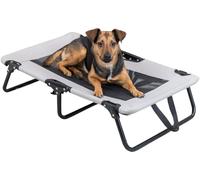 Dog lounger, 79 × 19 × 50 cm, grey/black | Cosy, soft cushion - for dogs, non-slip base, washable and easy to clean, pleasantly soft sleeping comfort