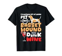 Dog Lover Basset Hound and Wine T-Shirt