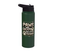 Dog Lover Dog Paws Pun Positivity Mindset Gratitude Stainless Steel Insulated Water Bottle