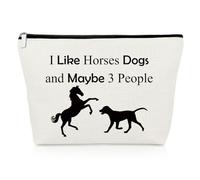 Dog Lover Gift Horse Riding Gift Makeup Bag Paw Horseshoe Gift Horse and Dog Gifts for Girls Equestrian Gift Cowgirl Cosmetic Bag Horse Gifts Christmas Birthday Gift for Animal Lover Travel Pouch