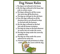 Dog Lover Gift - House Rules - Large Fun flexible Fridge Magnet- size 16cms x 10 cms (approx. 6" x4")