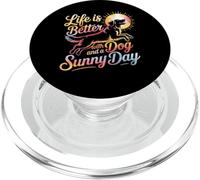 Dog Lover Life Better With a Dog A Sunny Day Quote PopSockets PopGrip for MagSafe