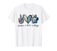 Dog Lover Peace Love Dogs Puppy Paw T-Shirt