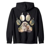 Dog Lover Puppy Lover Lhasa Apso Paws Bark Lhasa Apso Zip Hoodie