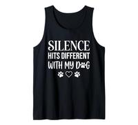 Dog Lover Quote Introvert Silence Hits Different with My Dog Tank Top