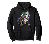 Dog Lover Womens Colorful English Bulldog Mens Pullover Hoodie