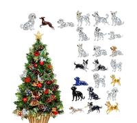 Dog Lovers Calendar - 10.24 x 7.09 Inch 2D Acrylic Crystal Advent Calendar with 24-Day Countdown Rearview Mirror Pendants | For Home, Christmas Tree, Car, Wall, Windows, Doors, Adults and K
