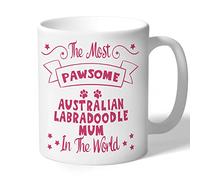 Dog Lovers Collection Australian Labradoodle Mum Mug - Pawsome - Australian Labradoodle Gifts (Raspberry Print)