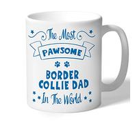 Dog Lovers Collection Border Collie Dad Mug Pawsome Gifts (Blue Print) Lover Owner Present Ceramic 10oz/300ml