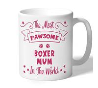 Dog Lovers Collection Boxer Mum Mug - Pawsome - Boxer Gifts (Raspberry Print)