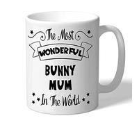 Dog Lovers Collection Bunny Mum Mug Pawsome Gifts (Black Print) for Women Rabbit Lover Owner Present Ceramic 10oz/300ml