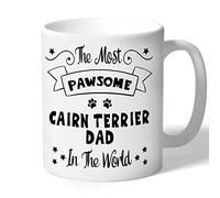 Dog Lovers Collection Cairn Terrier Dad Mug - Pawsome - Cairn Terrier Gifts (Black Print)