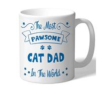 Dog Lovers Collection Cat Dad Mug Gift Pawsome (Blue Print) Lover Owner Birthday Men Fathers Day Present